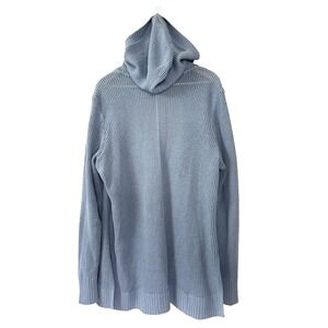 Women Large Cardigan Open Knit Cotton Hooded Layers Transition Fisherman Cottage